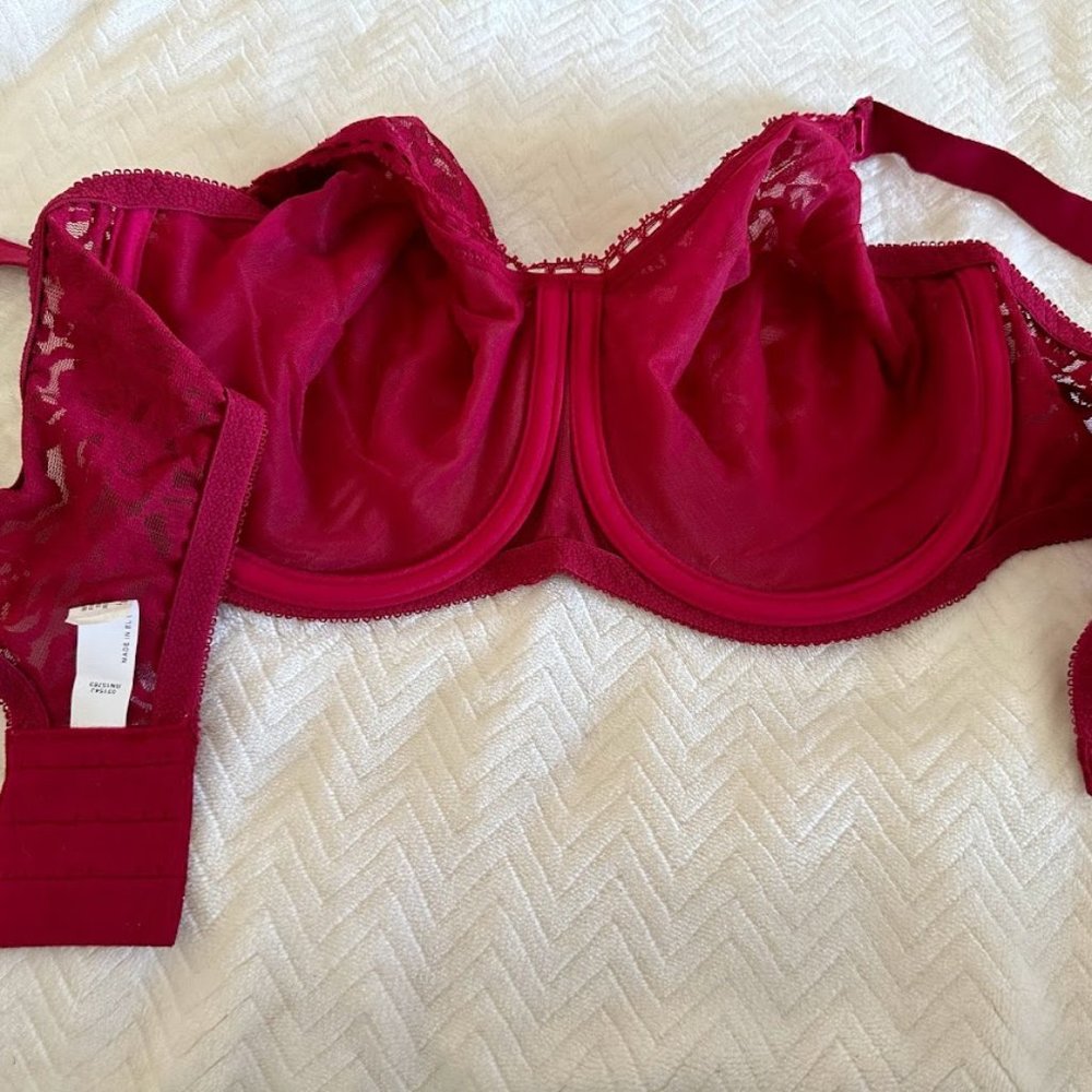 Hot Pink Lace underwire Bra 36D - Picture 2 of 4